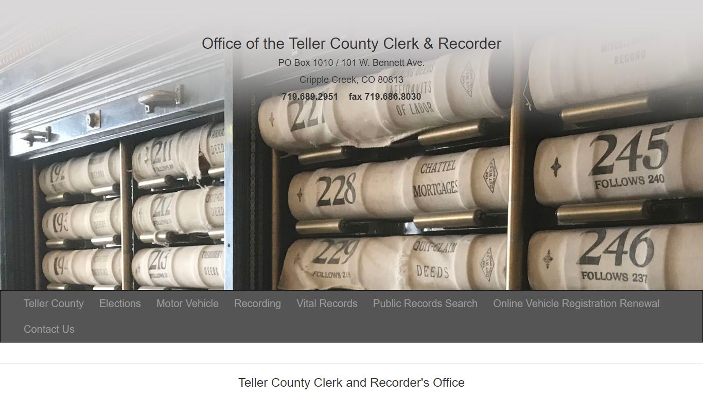 Teller County Clerk and Recorder
